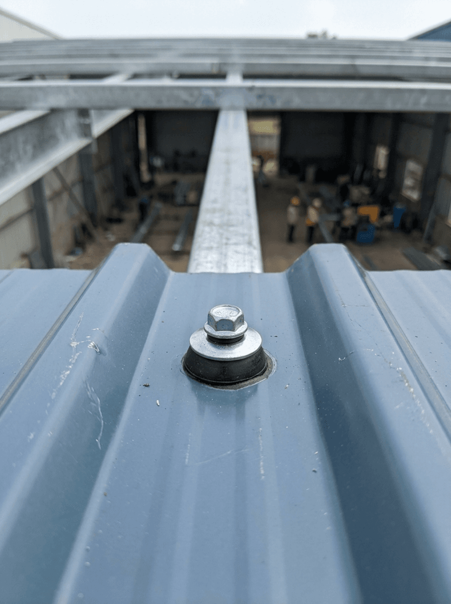 PEB Structures application using industrial washers and roofing fastening components